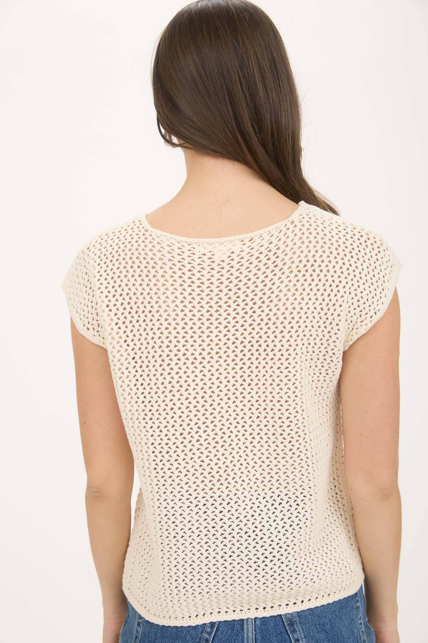 Blu Pepper AMERICAN FLAG CROCHET KNIT TOP