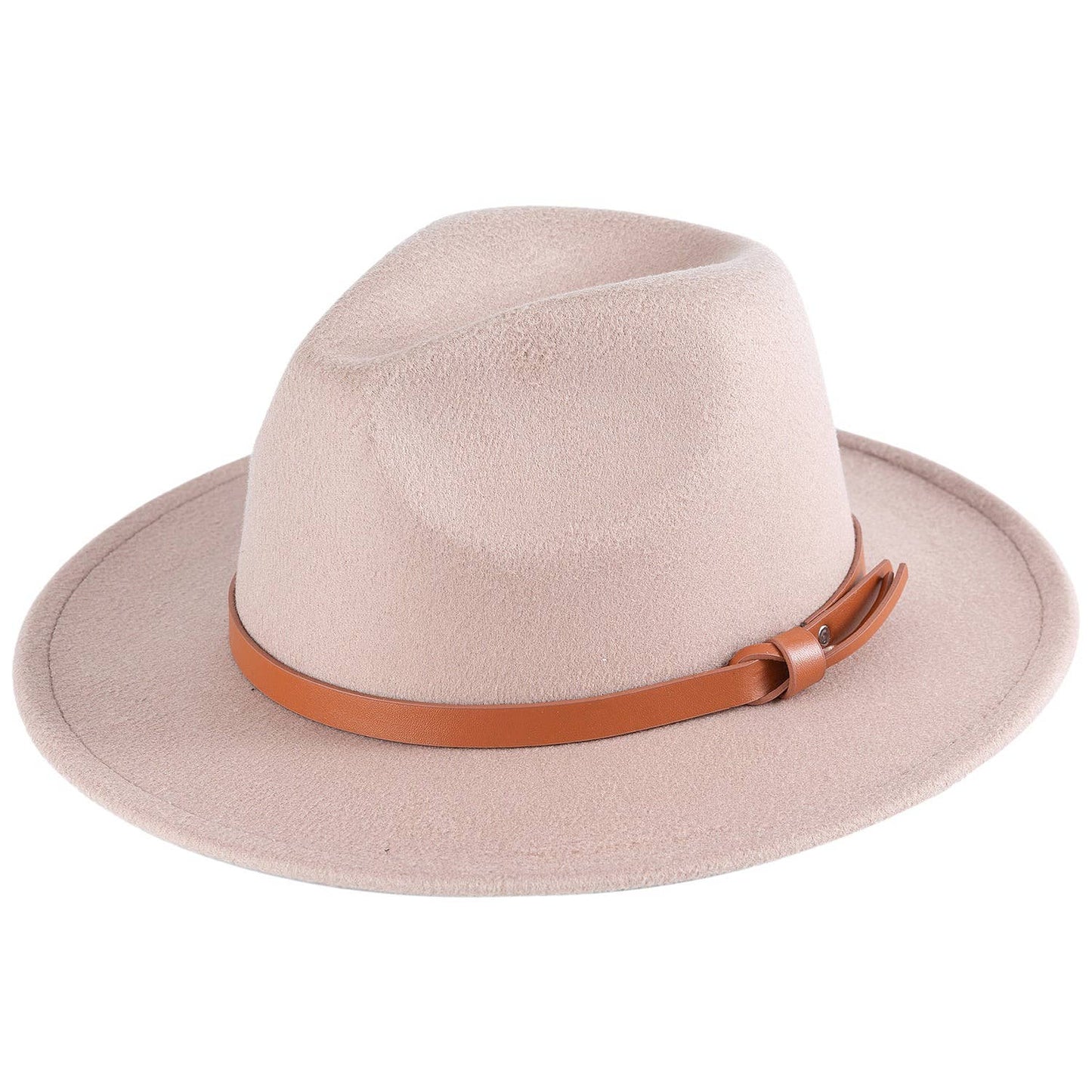 Knotted PU Leather Trim Deco Fedora Hat