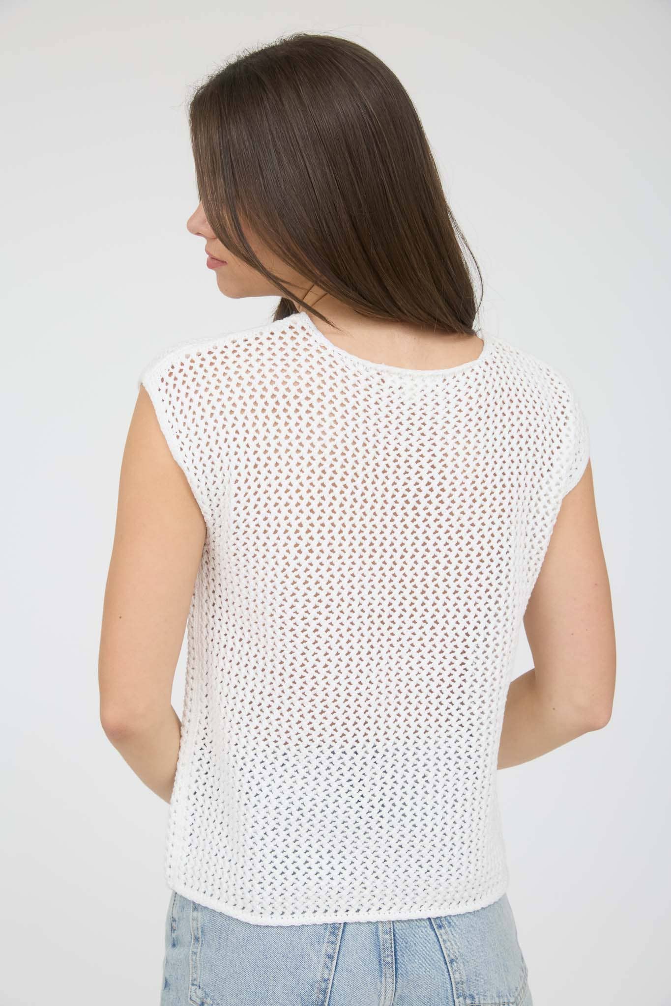 Blu Pepper AMERICAN FLAG CROCHET KNIT TOP