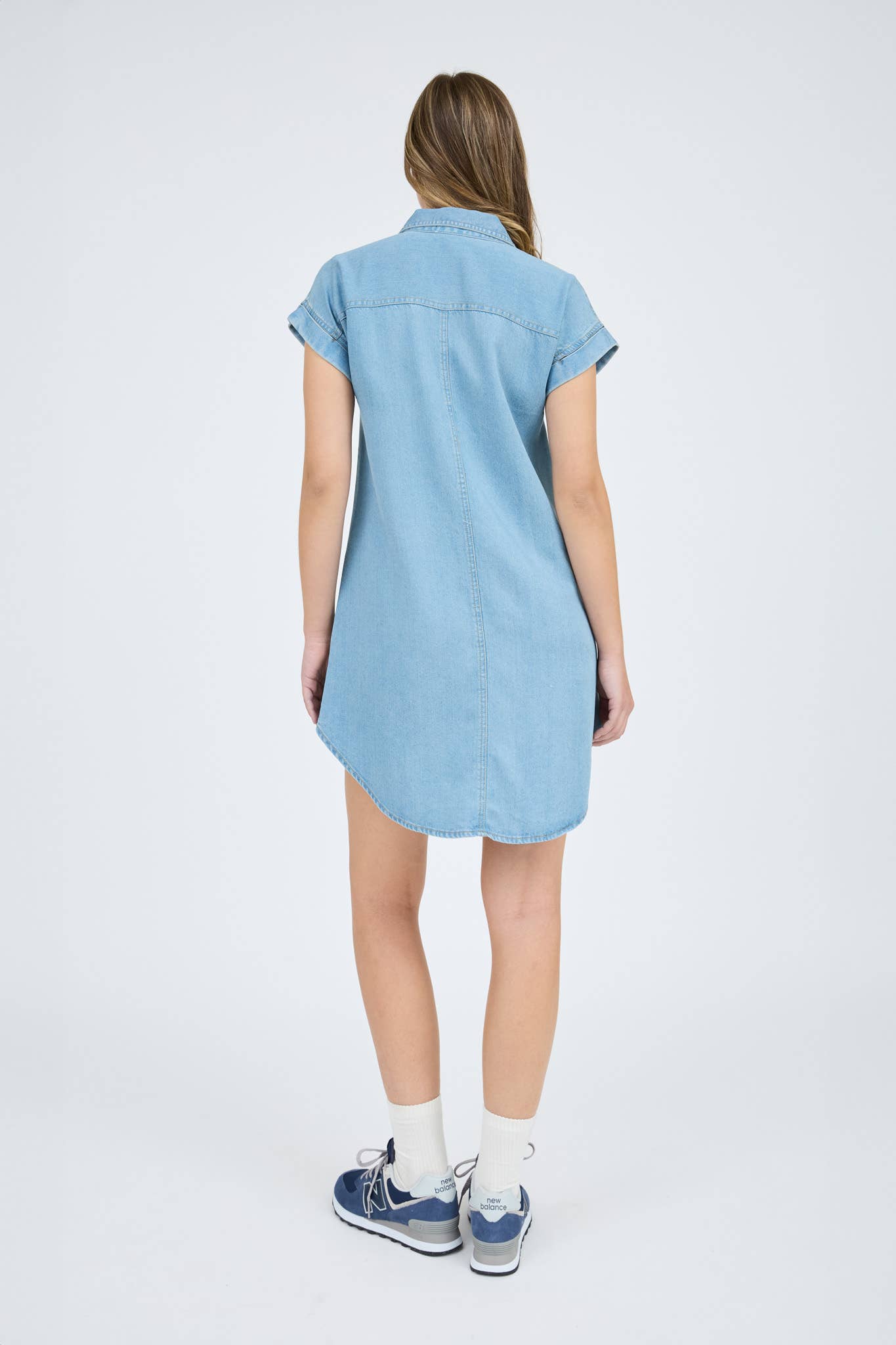 BP POCKET DETAIL COLLARED BUTTON DOWN MINI DRESS