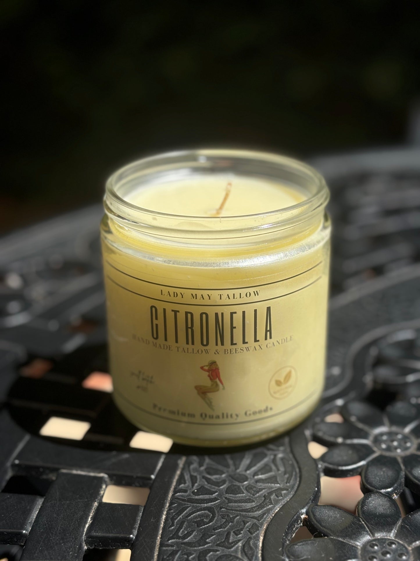 Citronella Tallow & Beeswax Candle | All Natural, Non-Toxic, Clean Burning