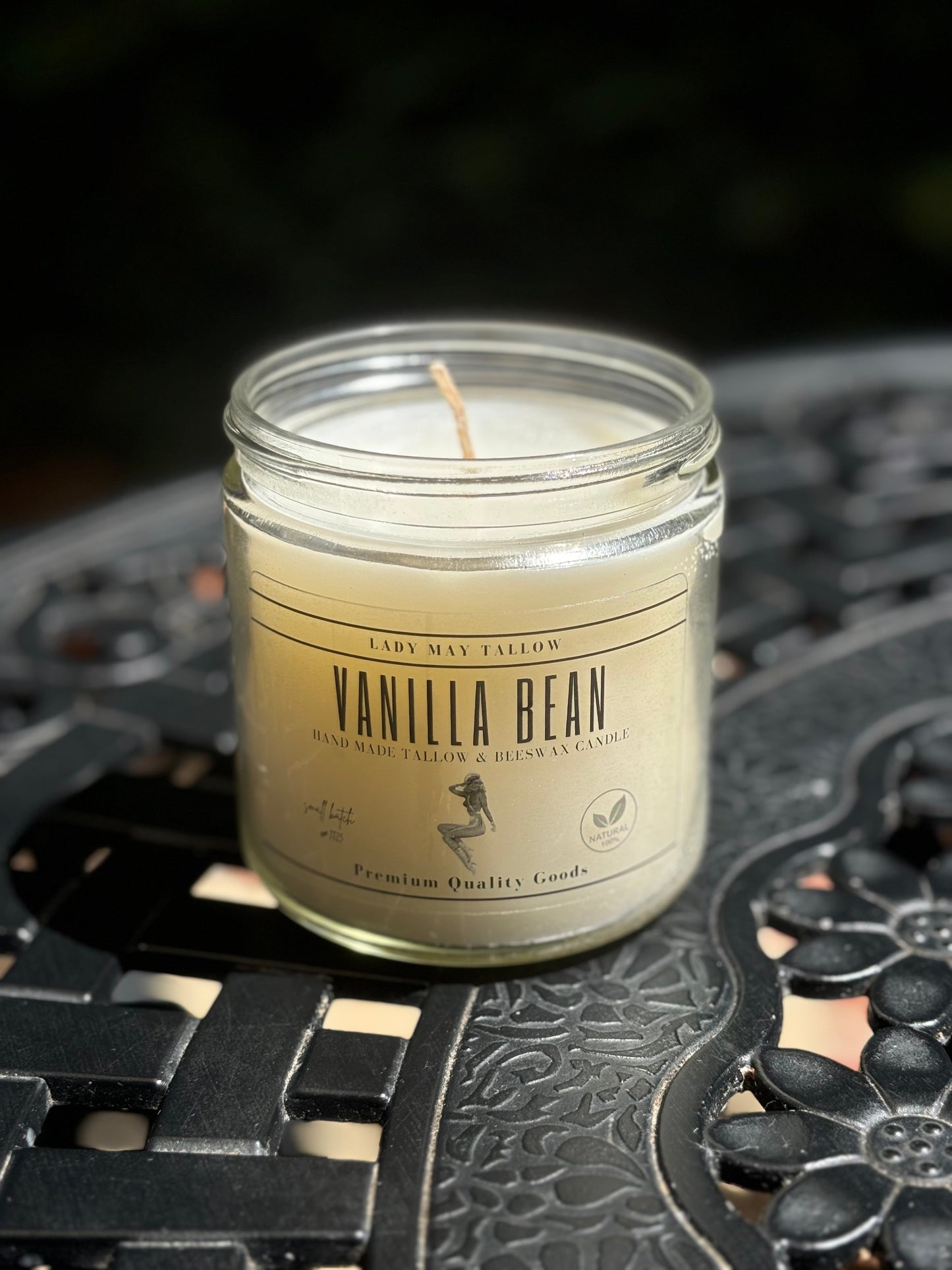 Vanilla Bean Tallow & Beeswax Candle | All Natural, Non-Toxic, Clean Burning