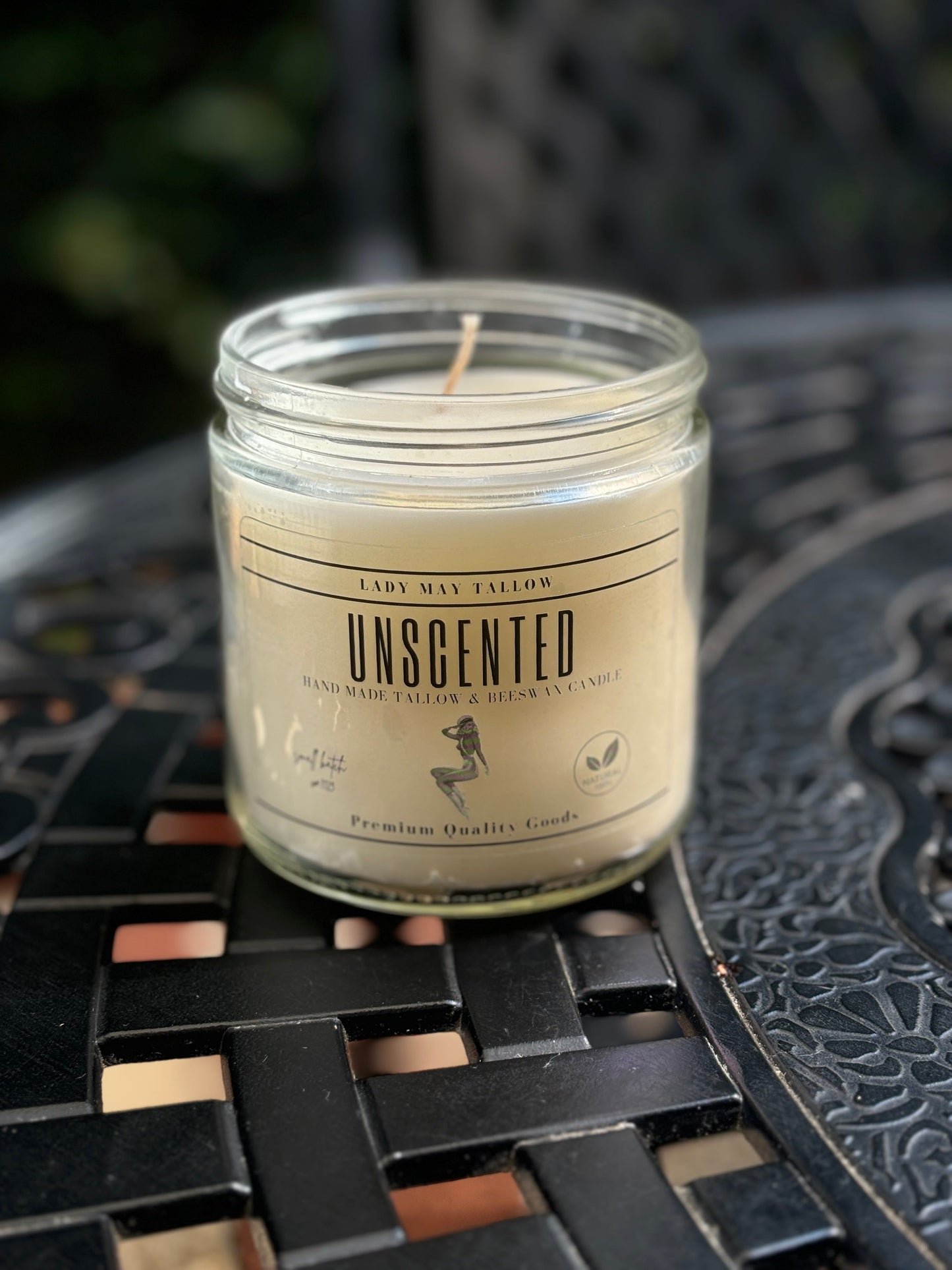 Unscented Tallow & Beeswax Candle | All Natural, Non-Toxic, Clean Burning