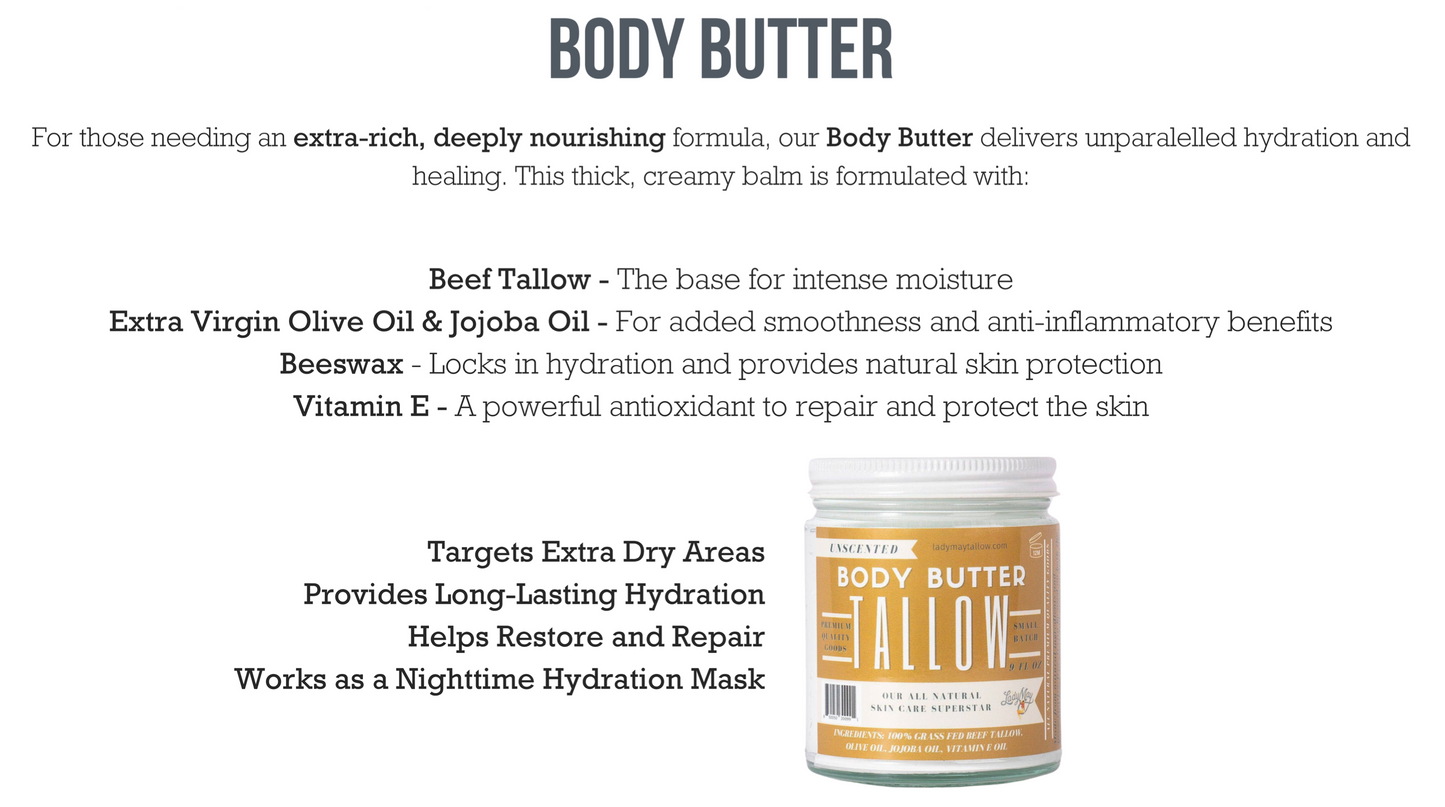 Unscented Tallow Body Butter
