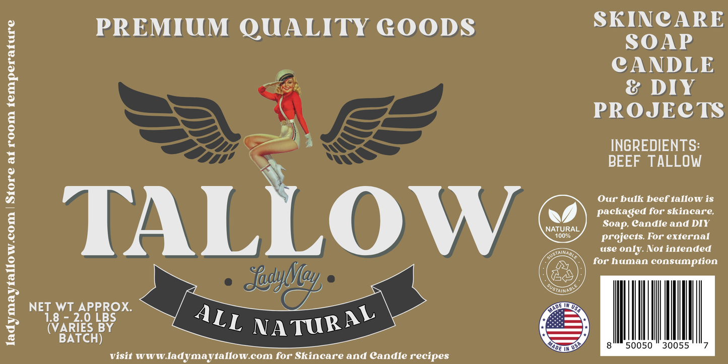 Unscented Beef Tallow - 2 Pounds | 100% Natural & Pure
