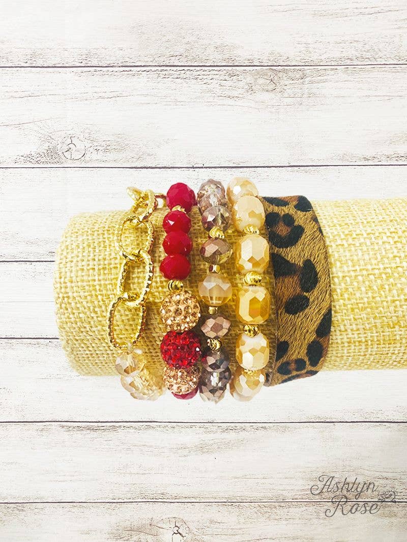 So fierce, red bracelet set