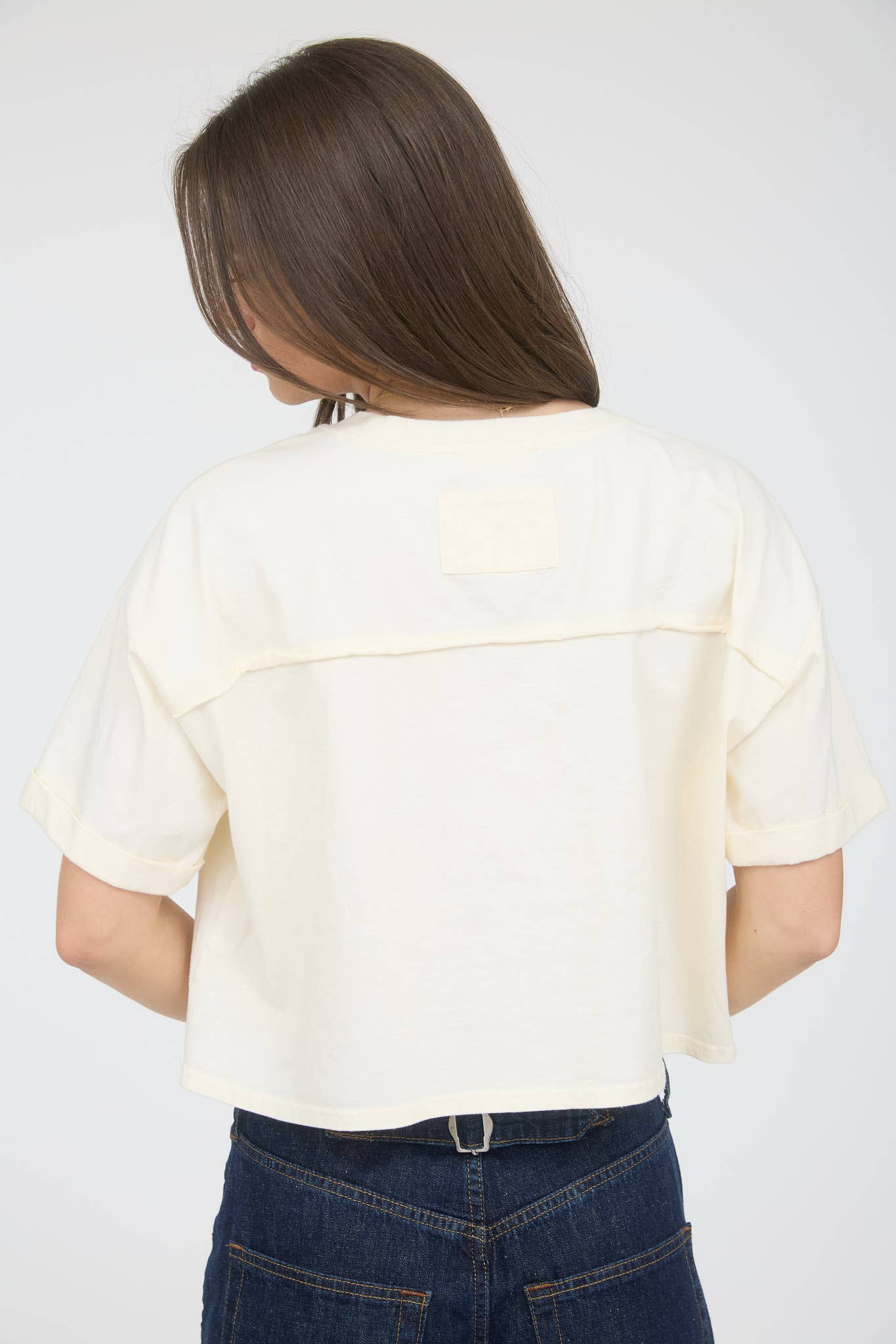 BP DENIM STAR PATCH SHORT SLEEVE KNIT T-SHIRT