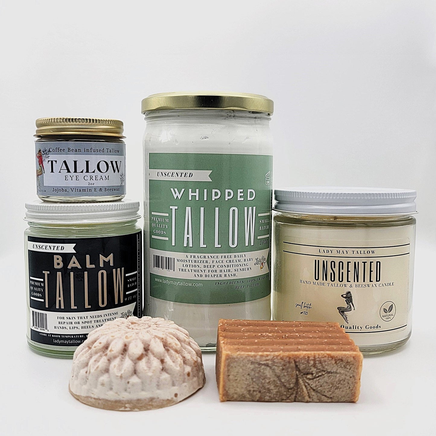 Deluxe Tallow Skin Care and Candle Set | Premium Quality All Natural Gift Box