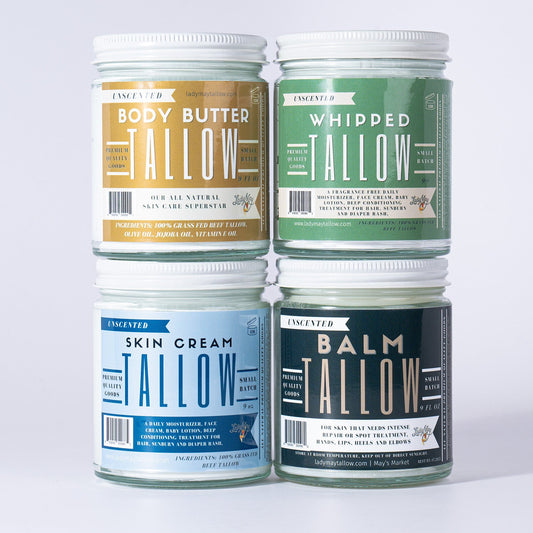 Tallow Skincare Collection – Unscented, Set of 4 (9oz)