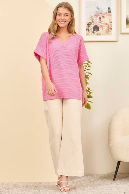 Crochet V Neckline Relaxed Poncho Top