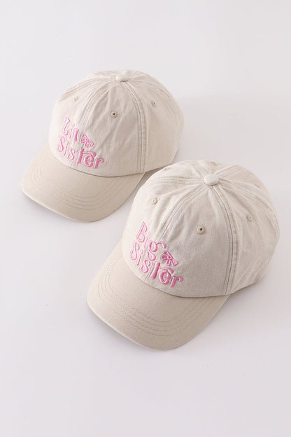 Khaki sister embroidery baseball cap