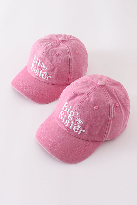 Pink sister embroidery baseball cap