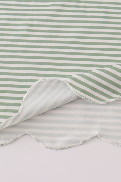 Green turkey french knot stripe pants set