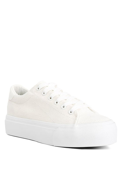 Hyra Solid Flatform Canvas Sneakers