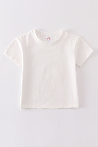 Cream blank basic t-shirt Adult Kids and baby bubble