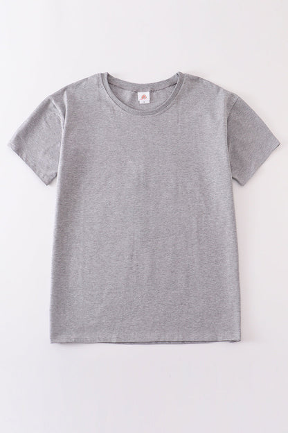 Gray blank basic t-shirt Adult Kids and baby bubble