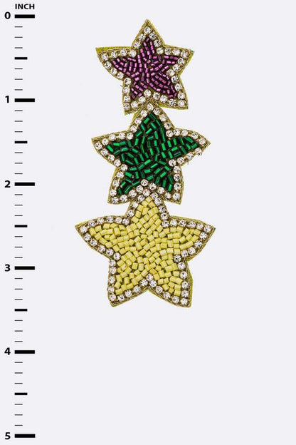 Mardi Gras Color Star Earrings