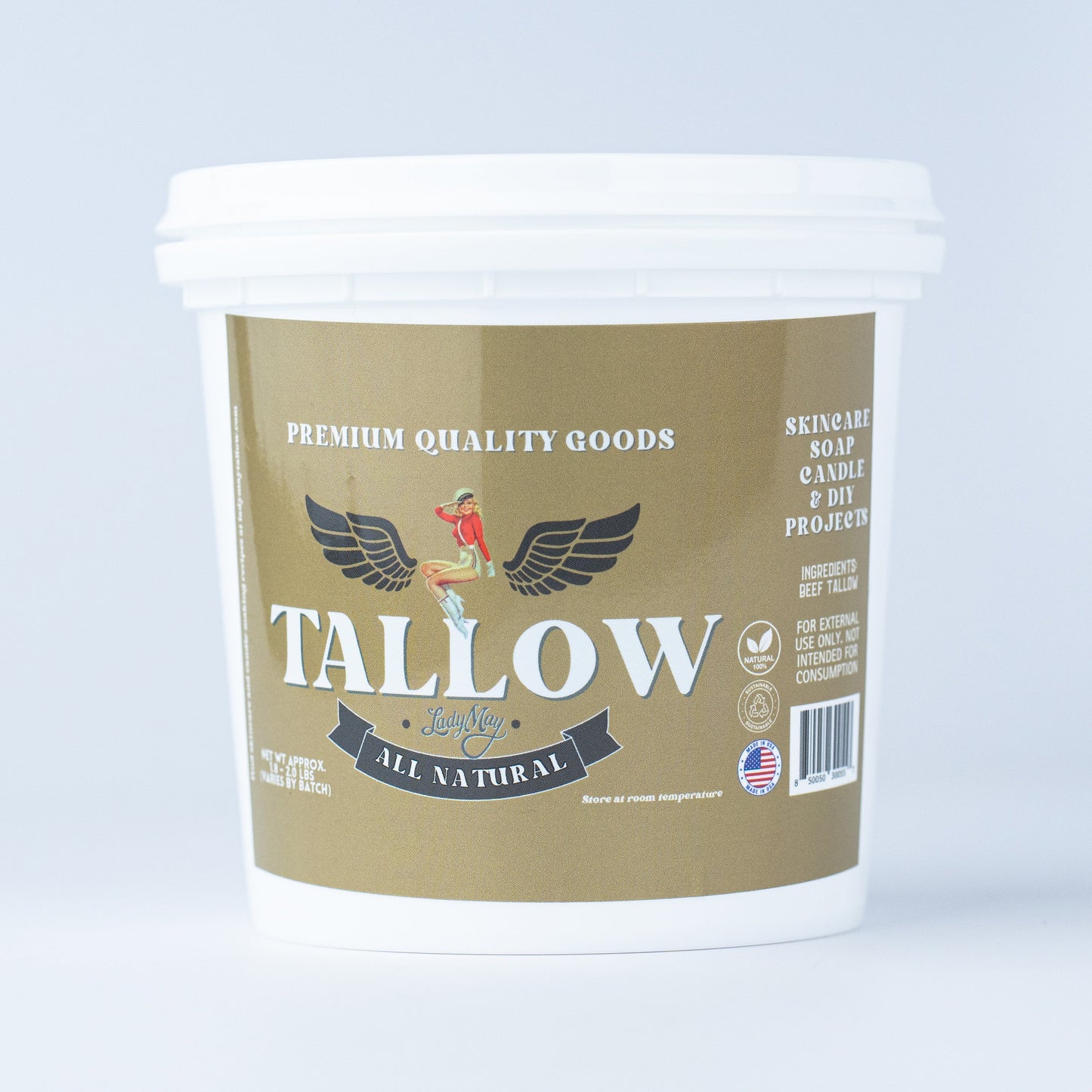 Unscented Beef Tallow - 2 Pounds | 100% Natural & Pure