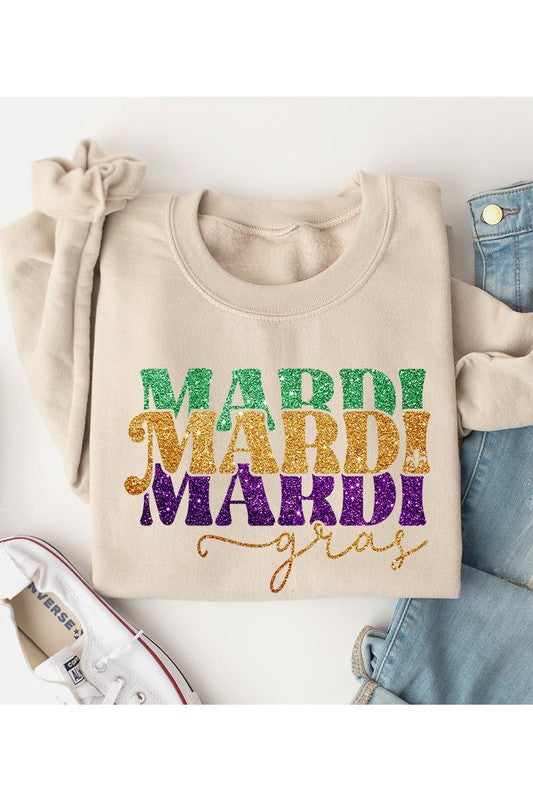 UNISEX MARDI GRAS FLEECE SWEATSHIRT