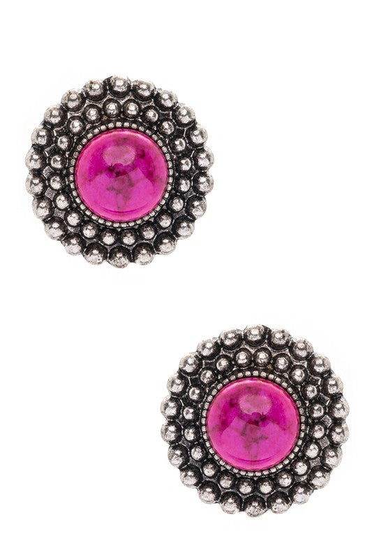 Stone Pave Western Stud Earrings