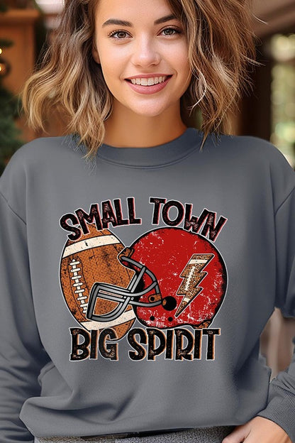 Small Town Big Spirit Graphic Fleece Sweatshirts