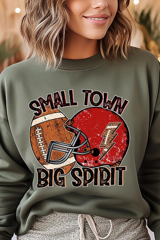 Small Town Big Spirit Graphic Fleece Sweatshirts