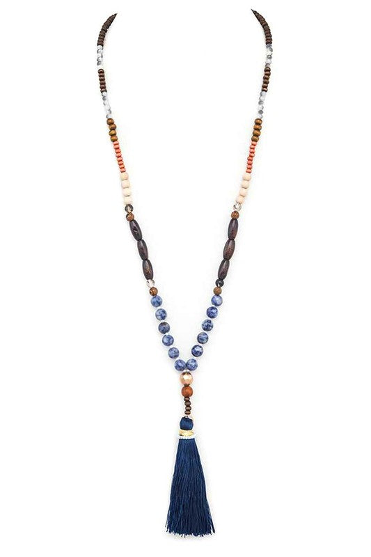 Mix Beads & Tassel Necklace