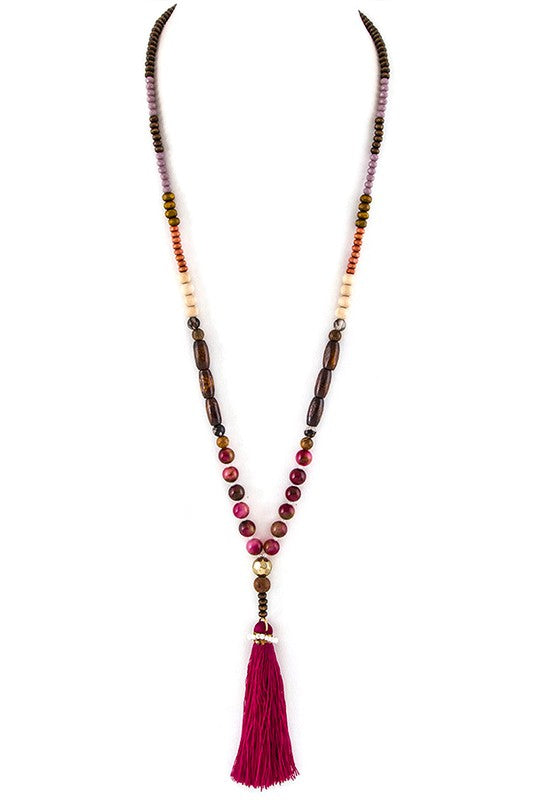 Mix Beads & Tassel Necklace