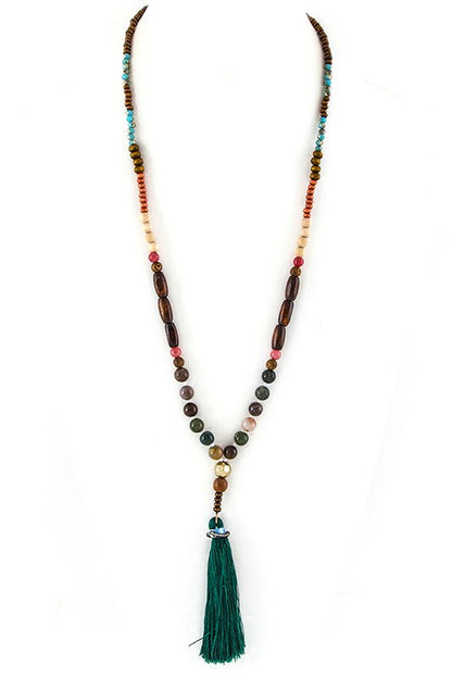 Mix Beads & Tassel Necklace