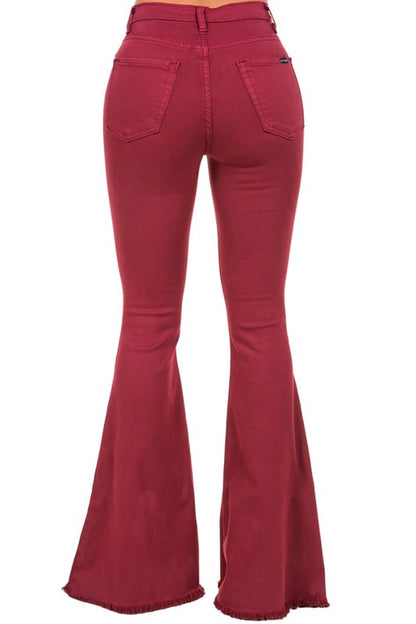 Bell Bottom Jean in Wine- Inseam 32