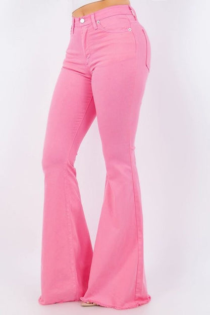 Bell Bottom Jean in Pink Inseam 32