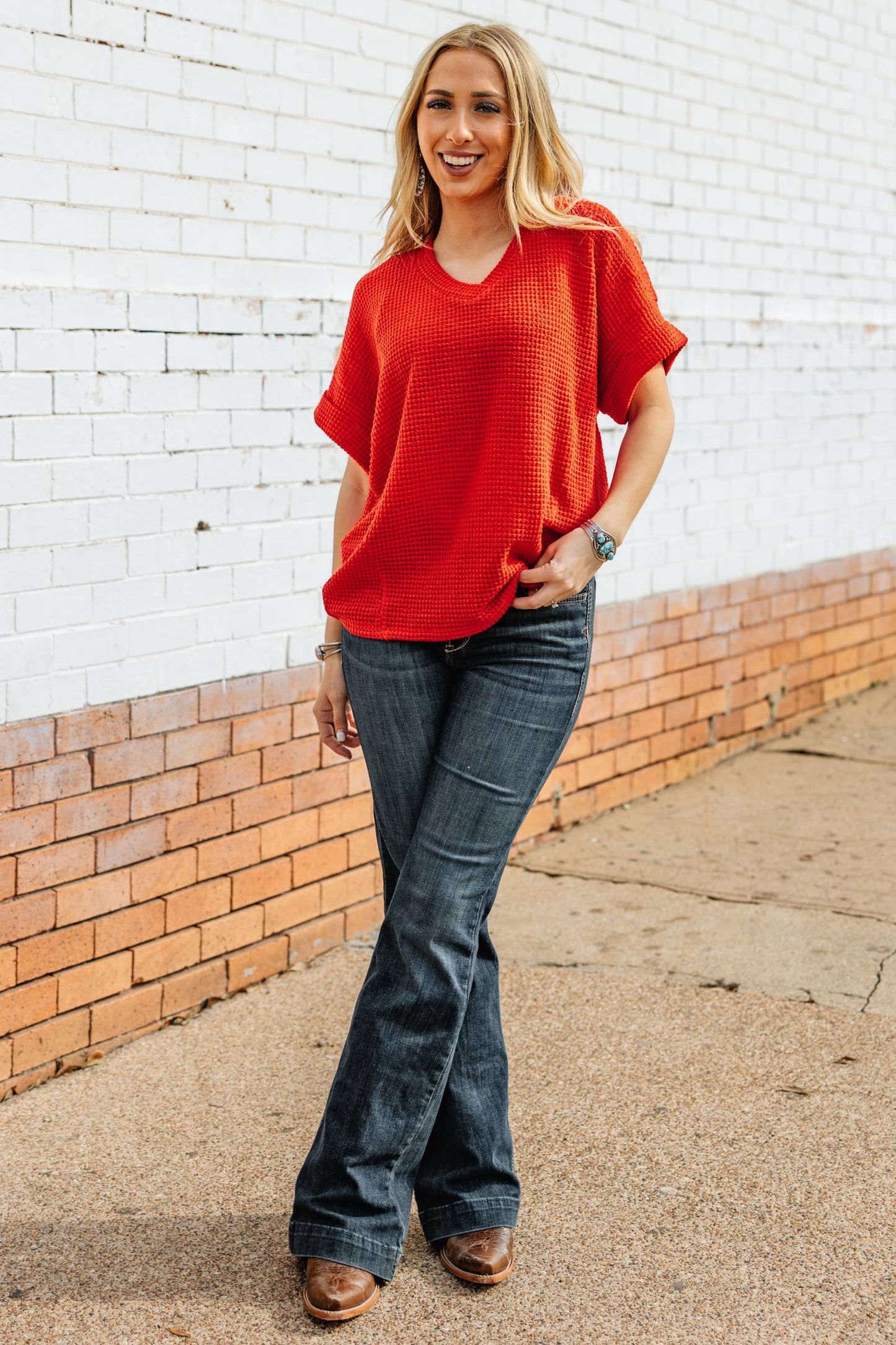 Crochet V Neckline Relaxed Poncho Top