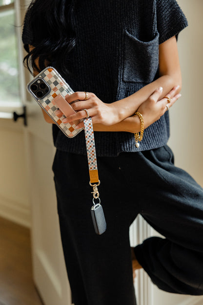 Coastal Check Wrist Lanyard