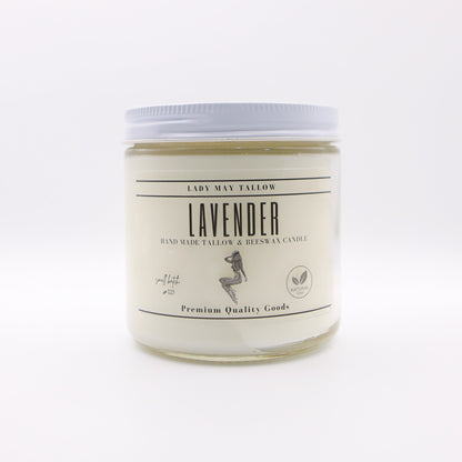 Lavender Tallow & Beeswax Candle | All Natural, Non-Toxic, Clean Burning