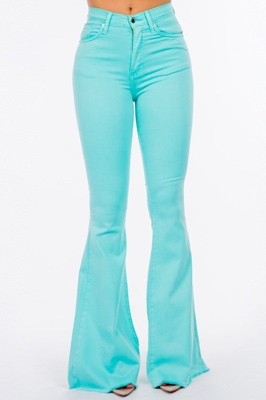 Bell Bottom Jean in Turquoise