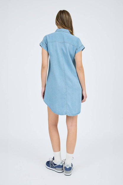 BP POCKET DETAIL COLLARED BUTTON DOWN MINI DRESS