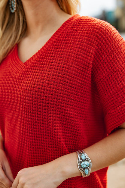 Crochet V Neckline Relaxed Poncho Top