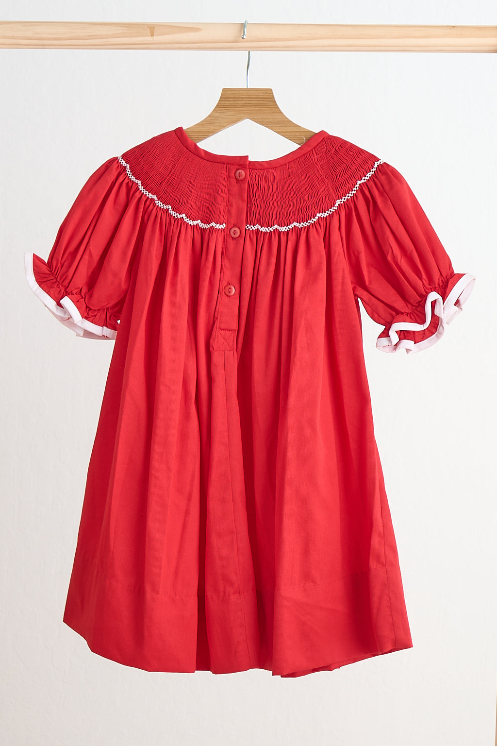 Red candy hand smocked dress