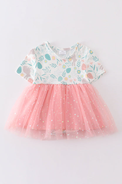 Easter sequin tulle girl bubble