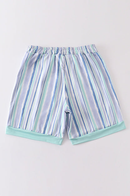 Blue stripe men swim trunks