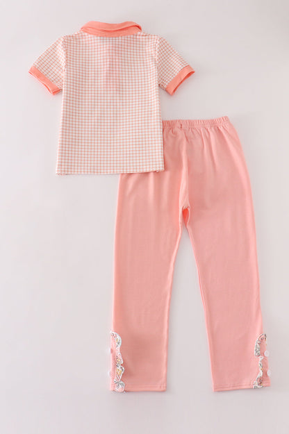 Orange plaid boy set