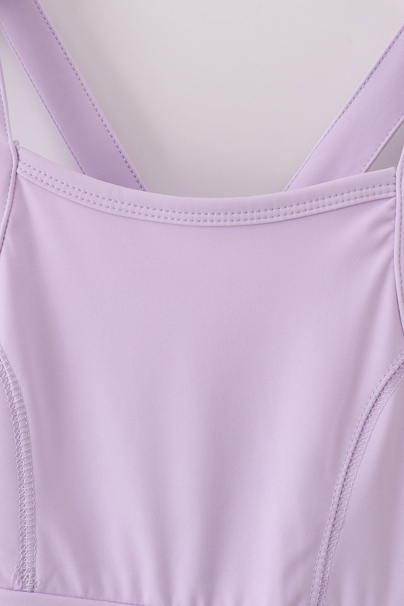 Purple active sporty ruffle tennis dress