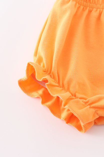 Orange character ruffle baby girl set