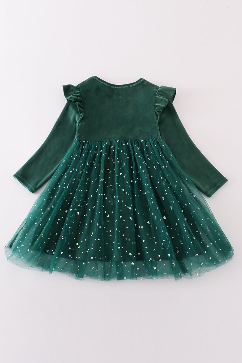 Forest velvet tutu dress