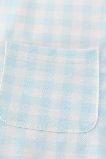 Blue gingham boy bubble