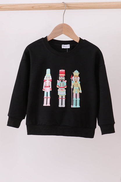 Black nutcracker embroidery mom &me top