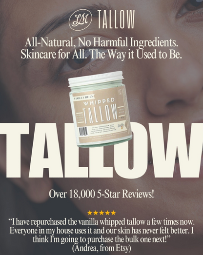 Whipped Tallow Trio - 9oz - Lavender, Vanilla, Eucalyptus Premium Quality All Natural Gift Box by The Lady May