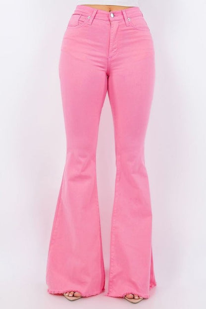 Bell Bottom Jean in Pink Inseam 32