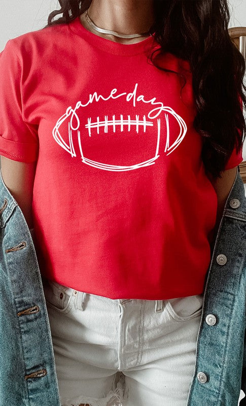 Cursive Football Game Day Graphic Tee