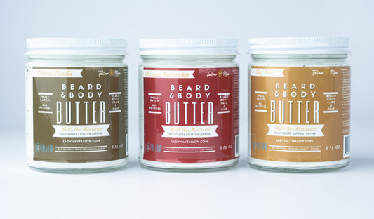 Tallow Man Beard + Body Butter Trio